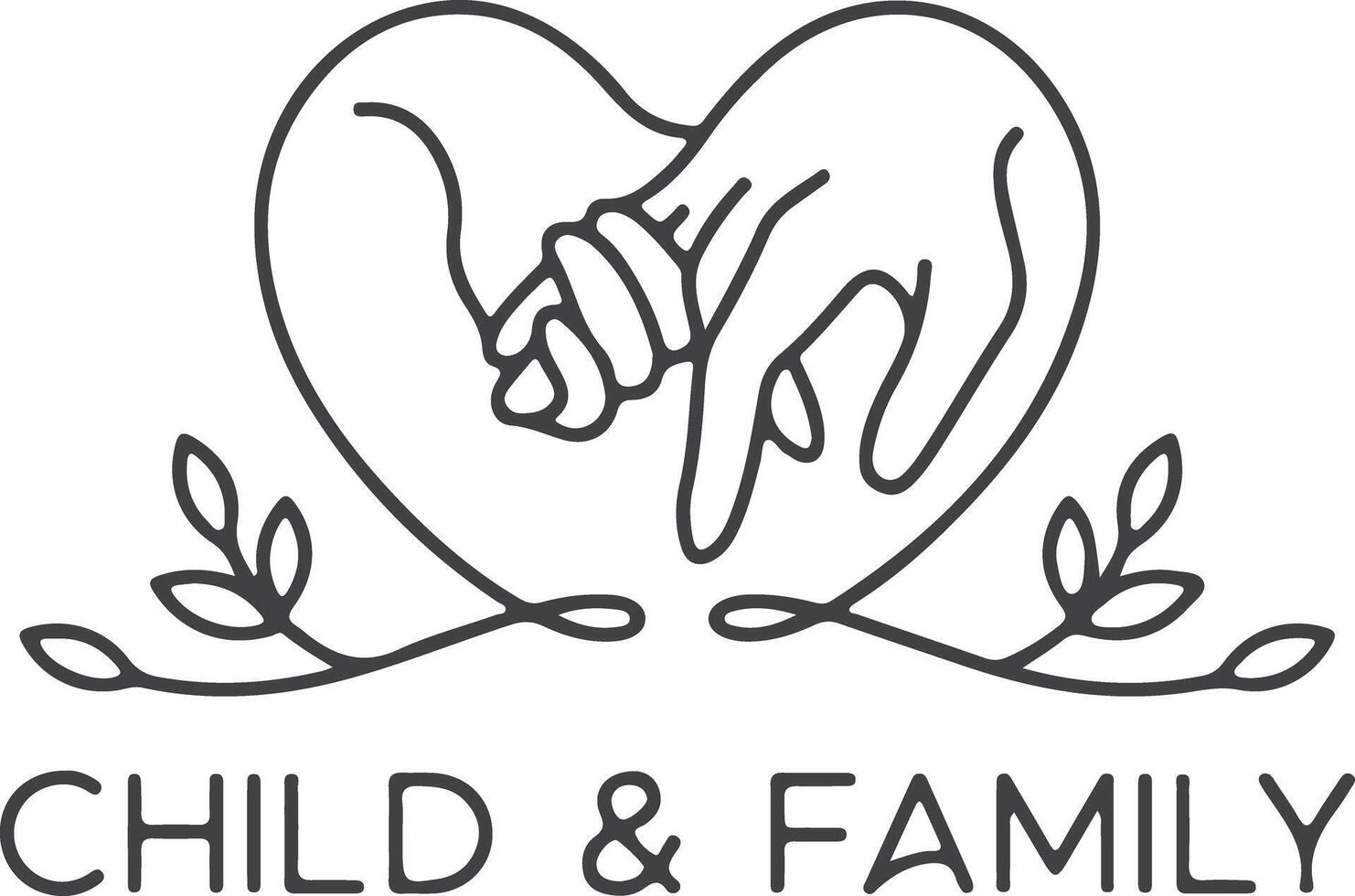 Logo for a Child and Parent holding hand vector