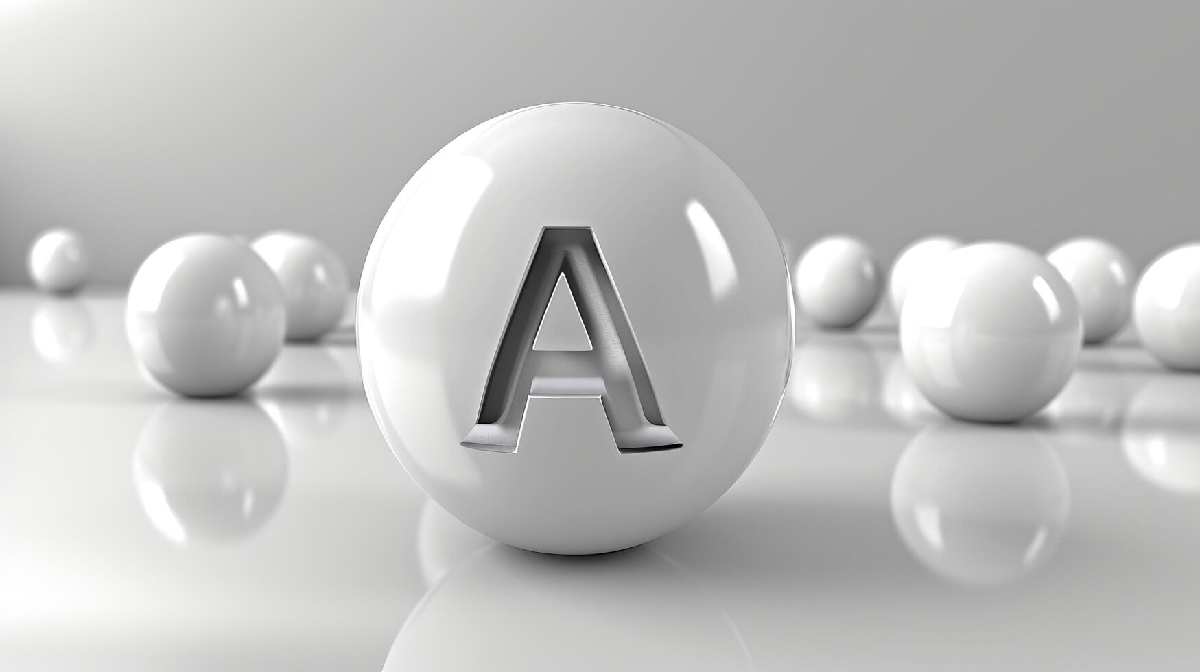 AI generated Capital letter a isolated on a plain white background for design and education purposes photo