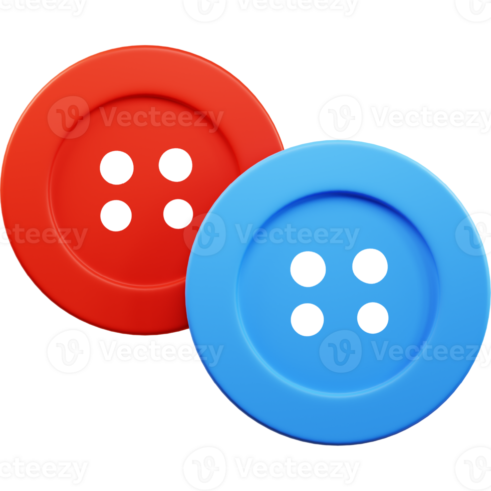 3D buttons icon on transparent background png