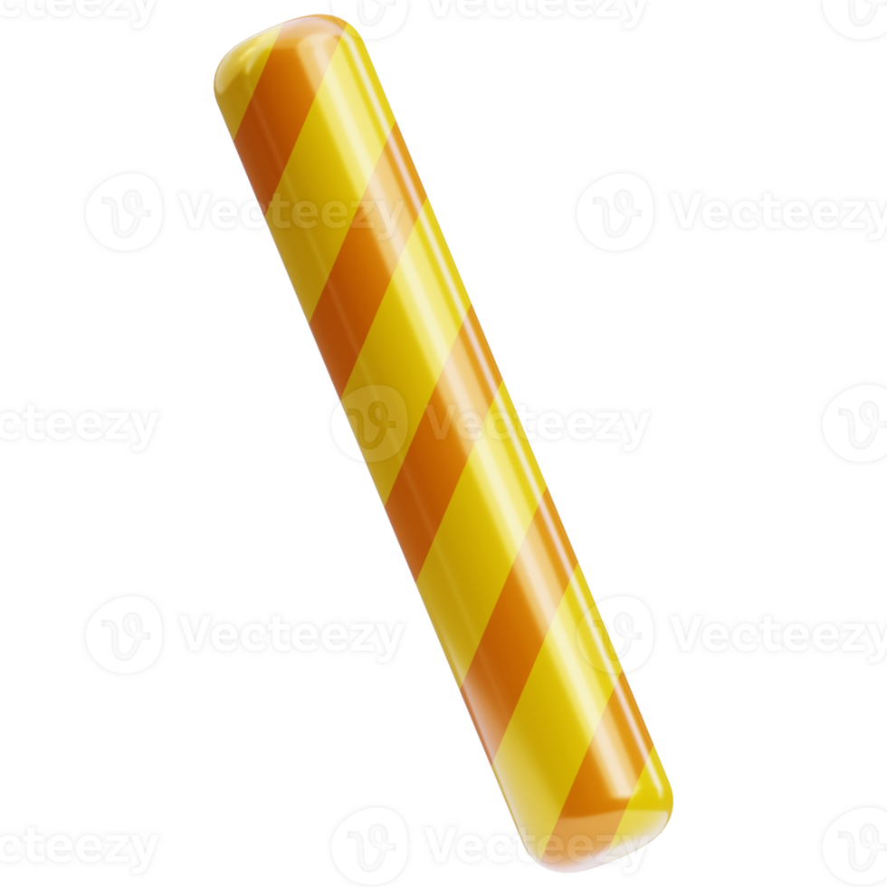3D candy stick icon on transparent background png