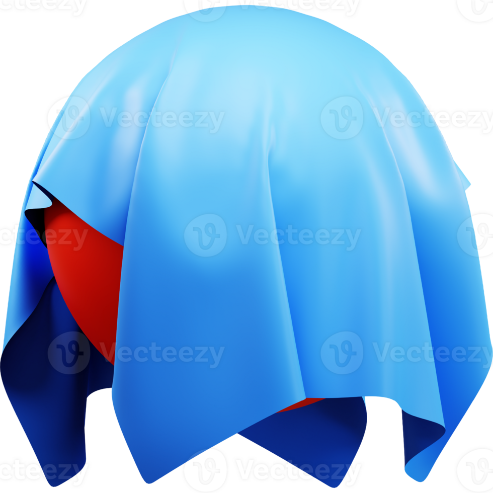 3D blue fabric icon on transparent background png