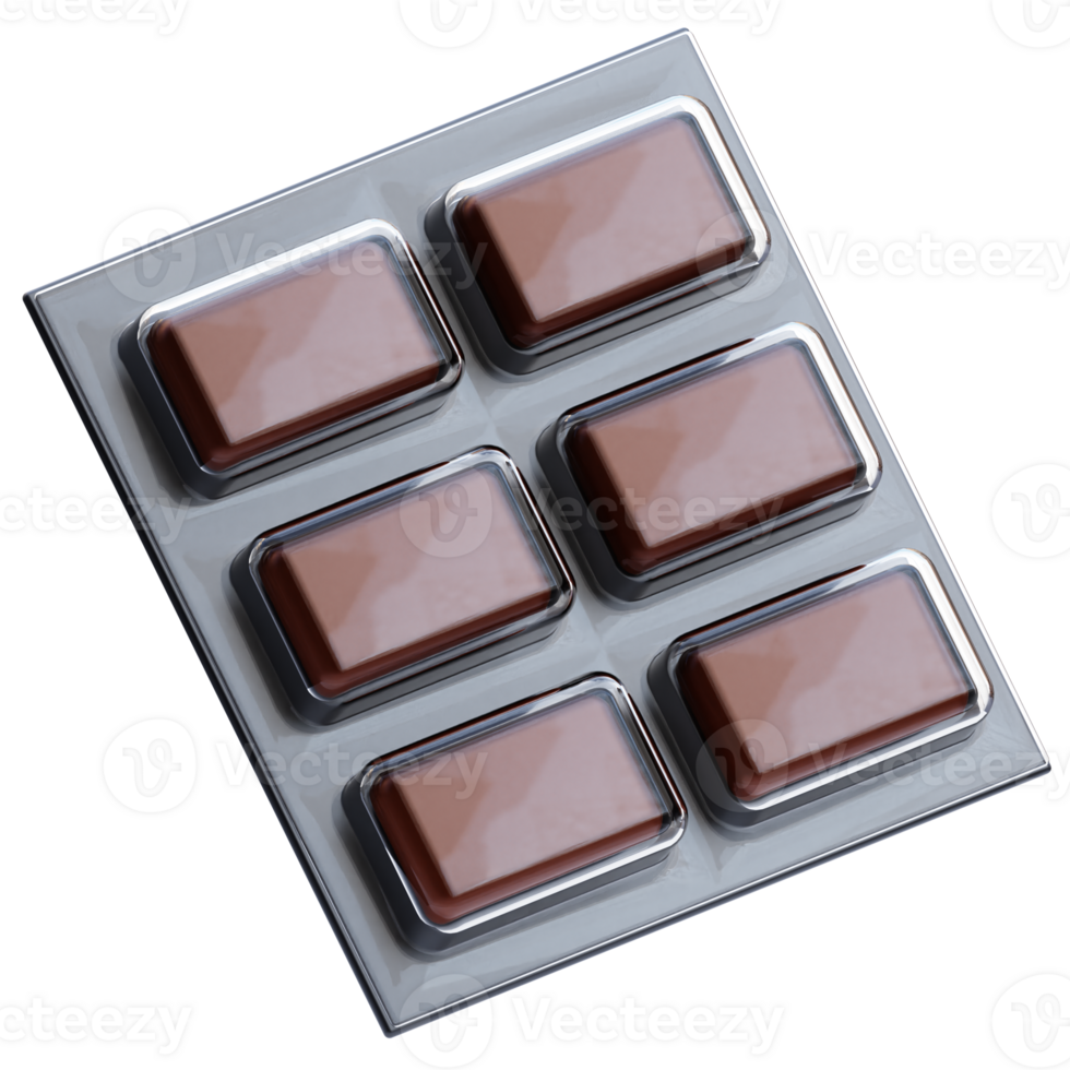 3D chocolate candy icon on transparent background png