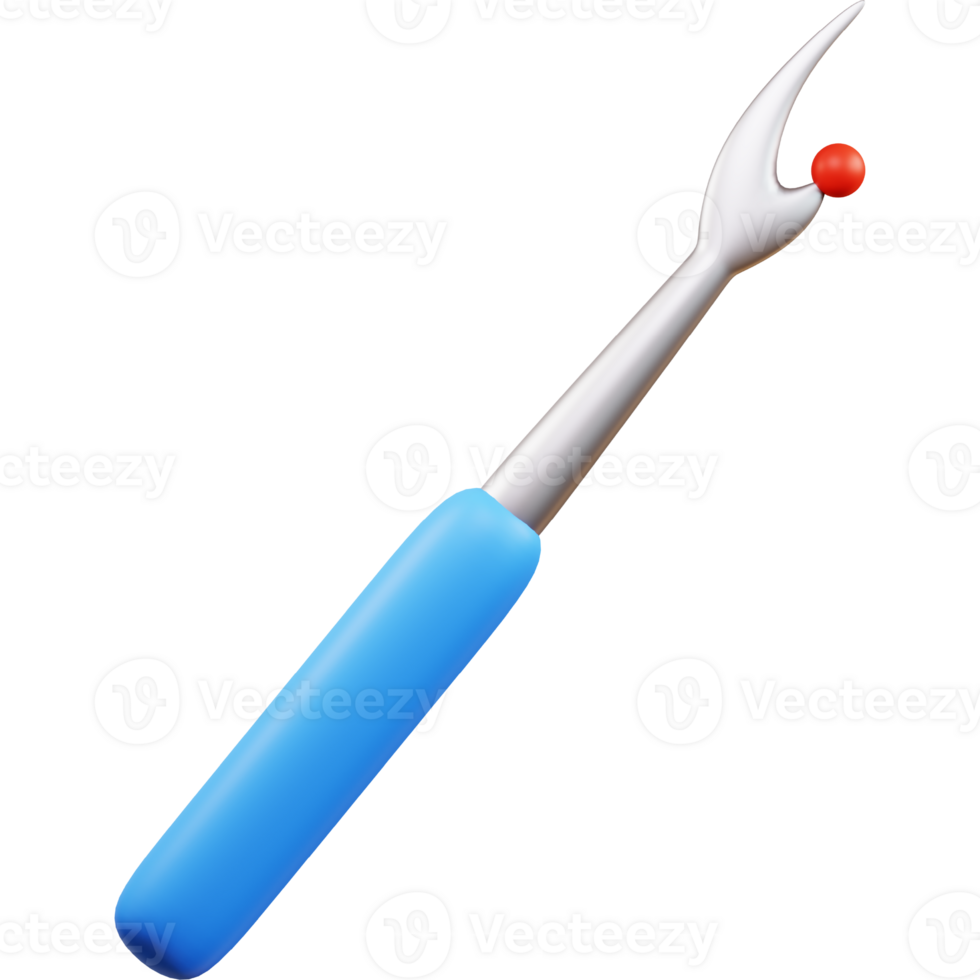 3D seam ripper icon on transparent background png
