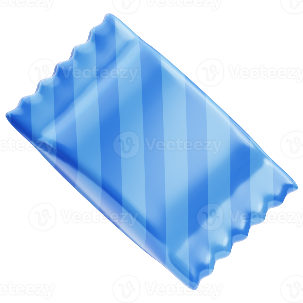 3D blue candy icon on transparent background png