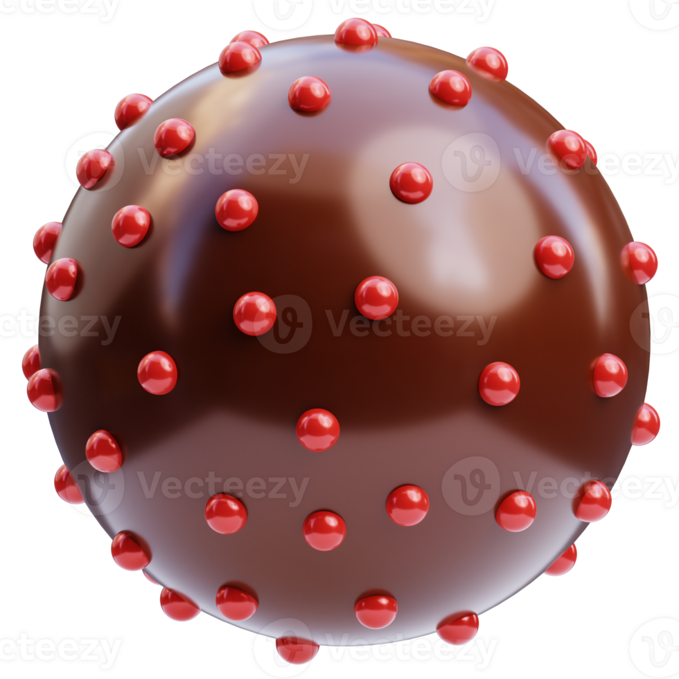 3D candy ball icon on transparent background png