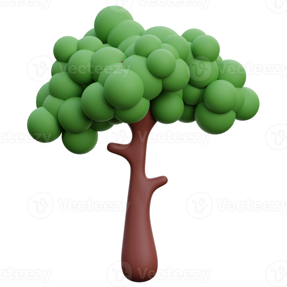 3d albero icona su trasparente sfondo png