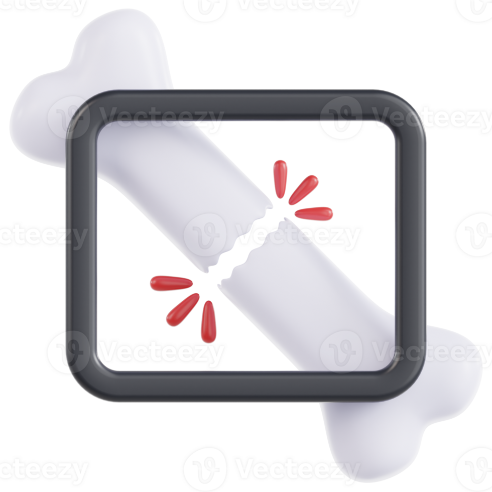 3D x ray icon on transparent background png