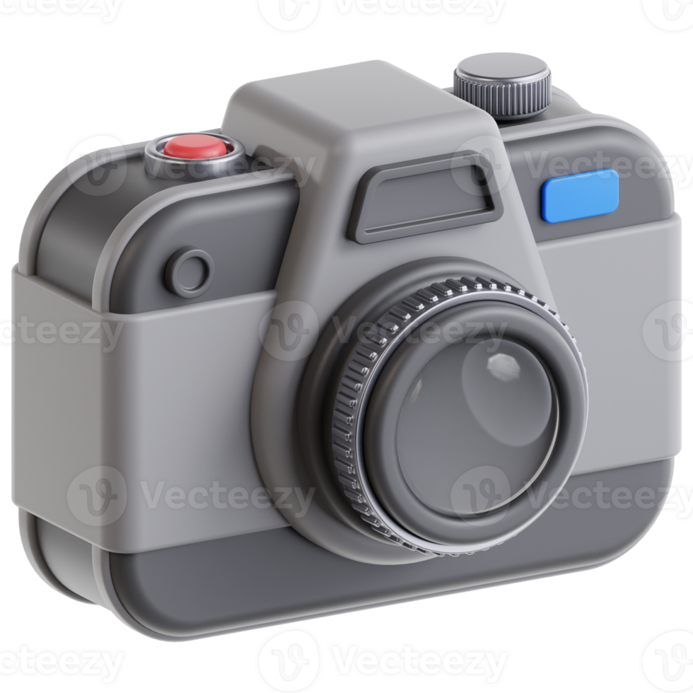 3D camera icon on transparent background png