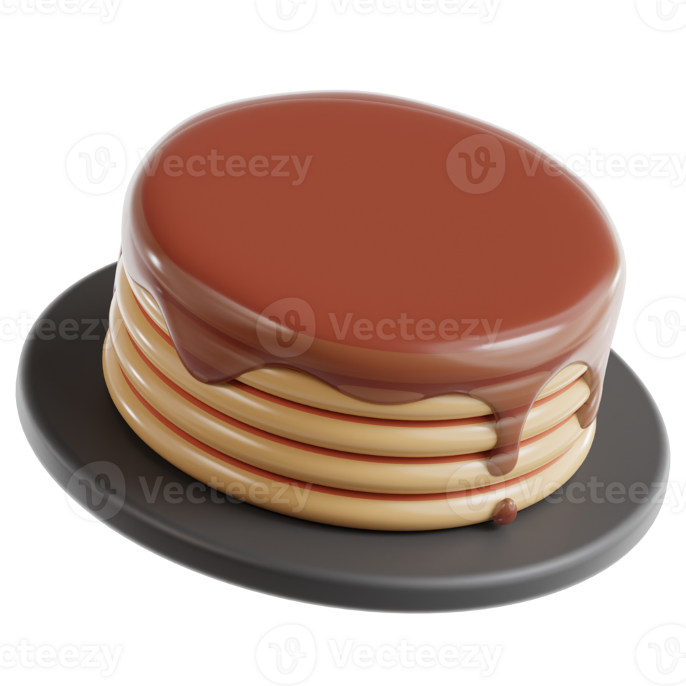 3D pancake icon on transparent background png