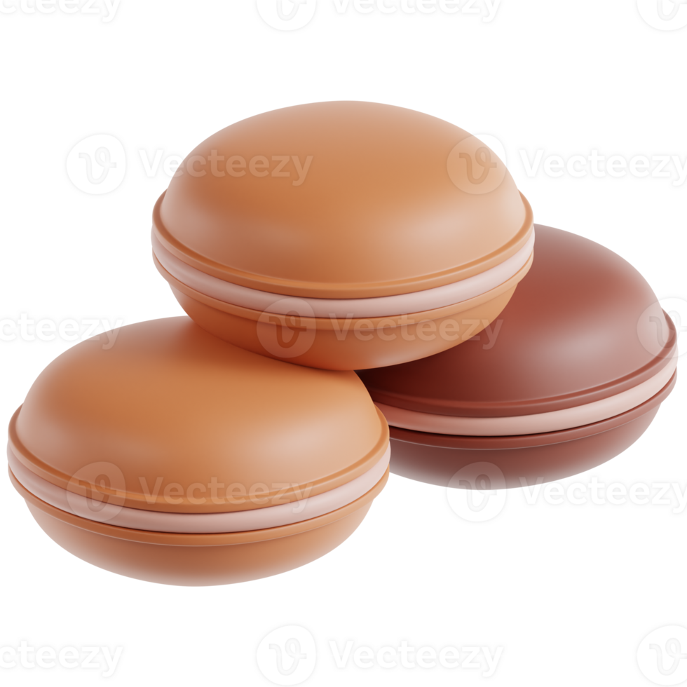 3D macaron icon on transparent background png