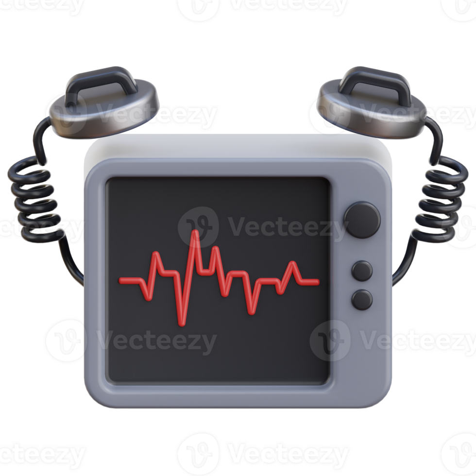 3D defibrillator icon on transparent background png