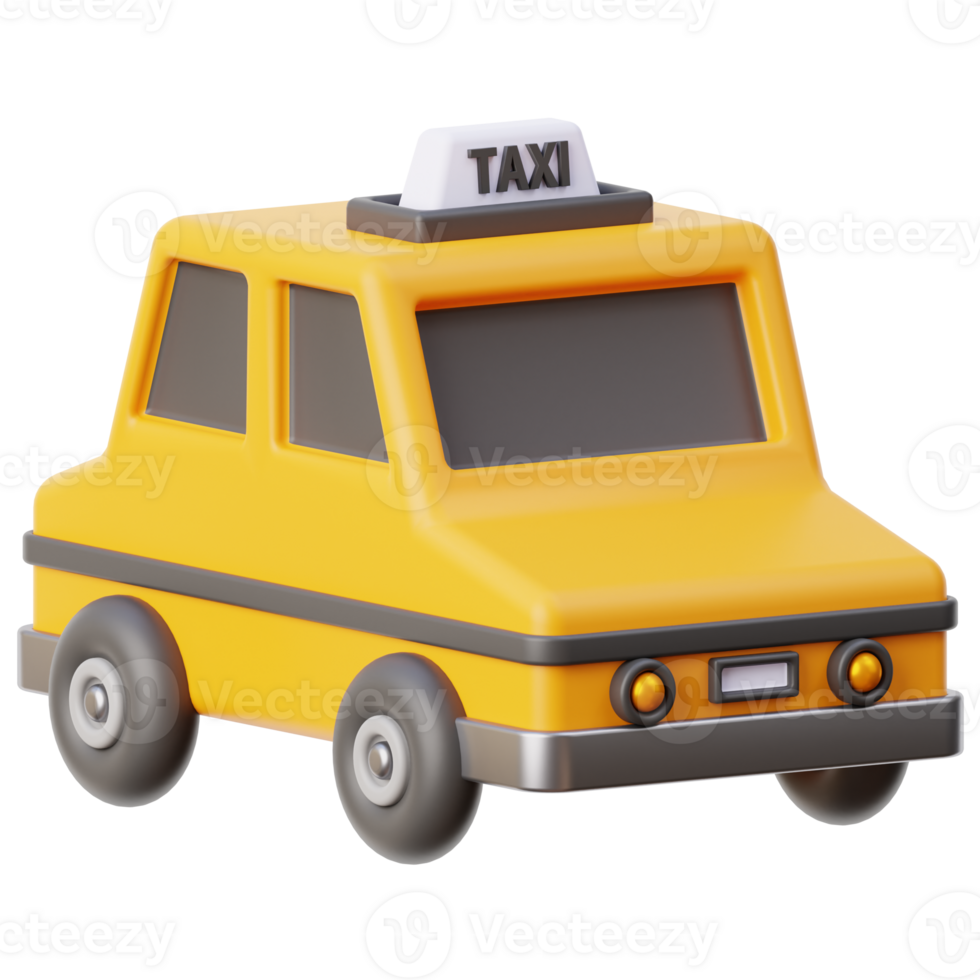 3d Taxi icono en transparente antecedentes png