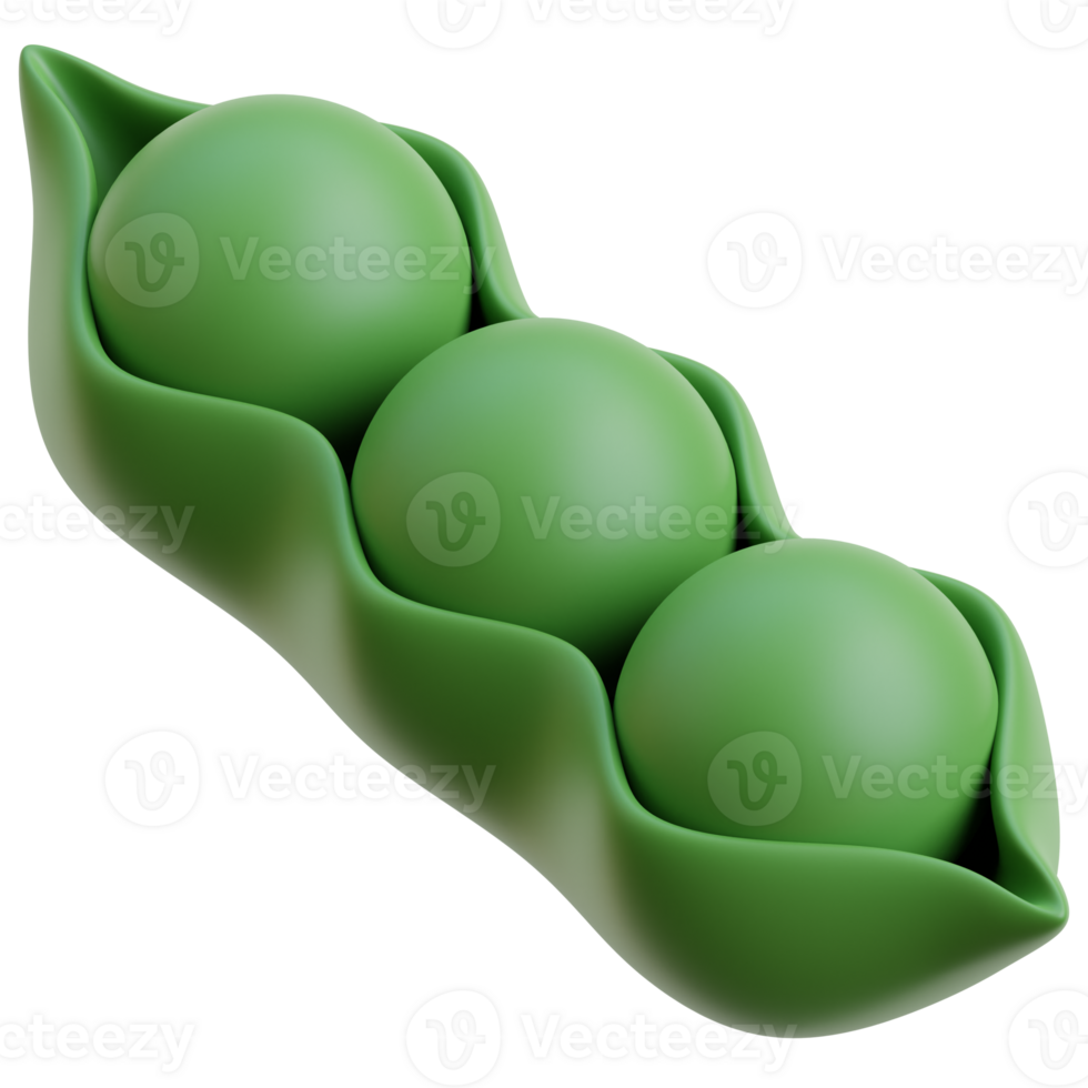 3D peas icon on transparent background png