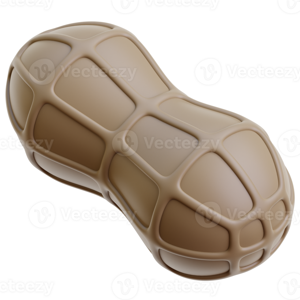 3D peanut icon on transparent background png