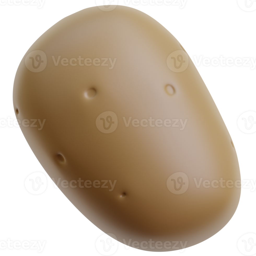 3D potato icon on transparent background png
