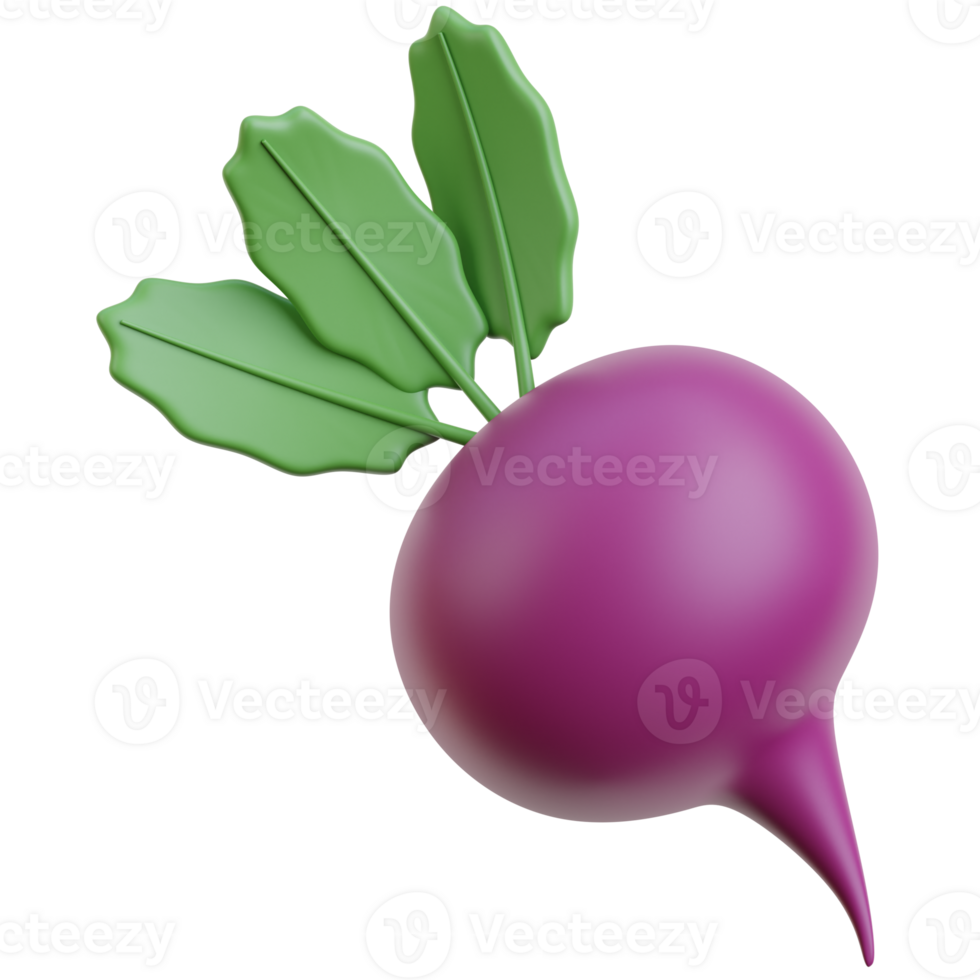 3D beet icon on transparent background png