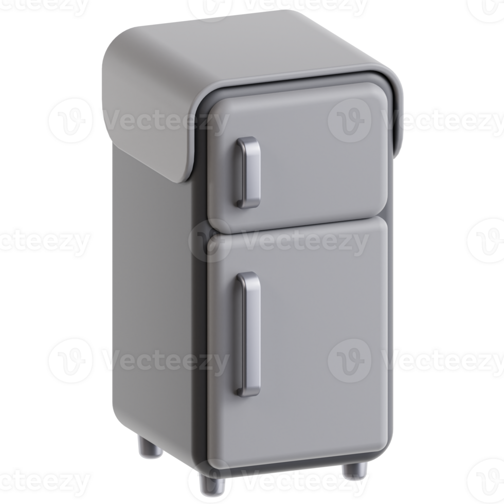 3D fridge icon on transparent background png