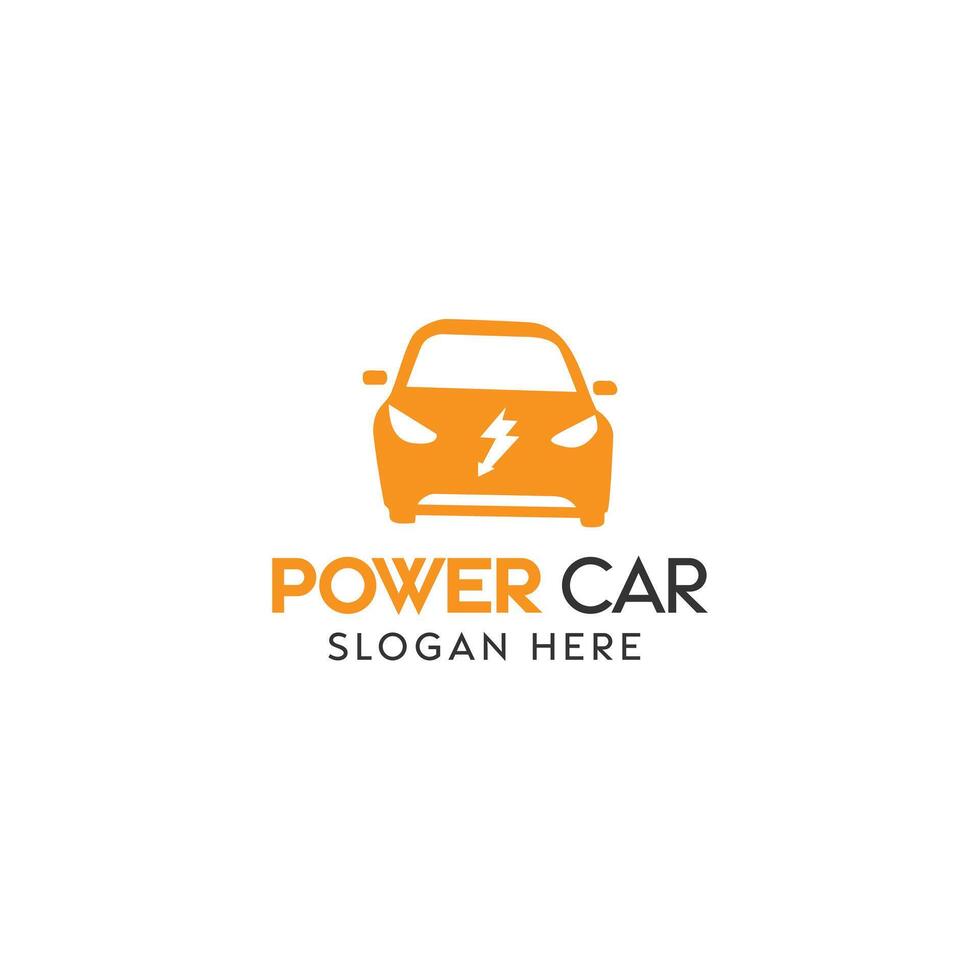 Electric Vehicle Concept Logo With Orange Gradient and Power Symbol vector