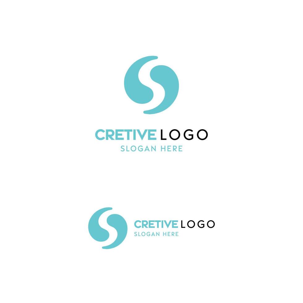 moderno creativo logo diseño con en forma de s símbolo y texto marcador de posición vector