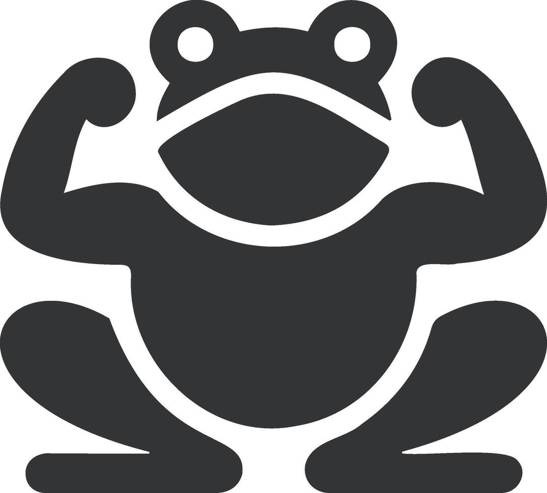 Simplistic Black Silhouette of a Frog in a Minimalist Design Style vector