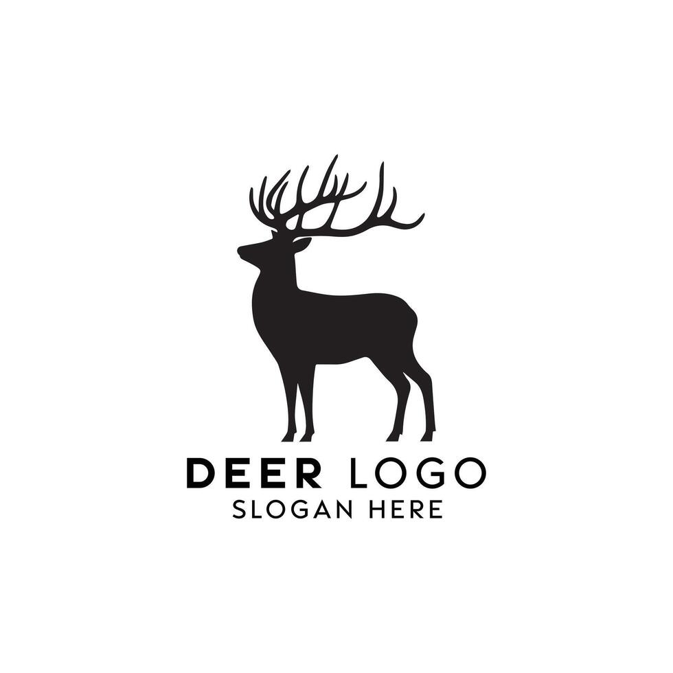 Elegant Black Silhouette of a Deer for a Company Logo Design Concept vector