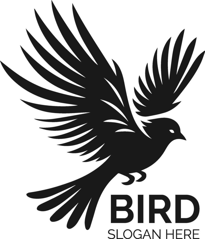 Silhouetted Dove in Flight as a Symbolic Logo Design With Text Space vector