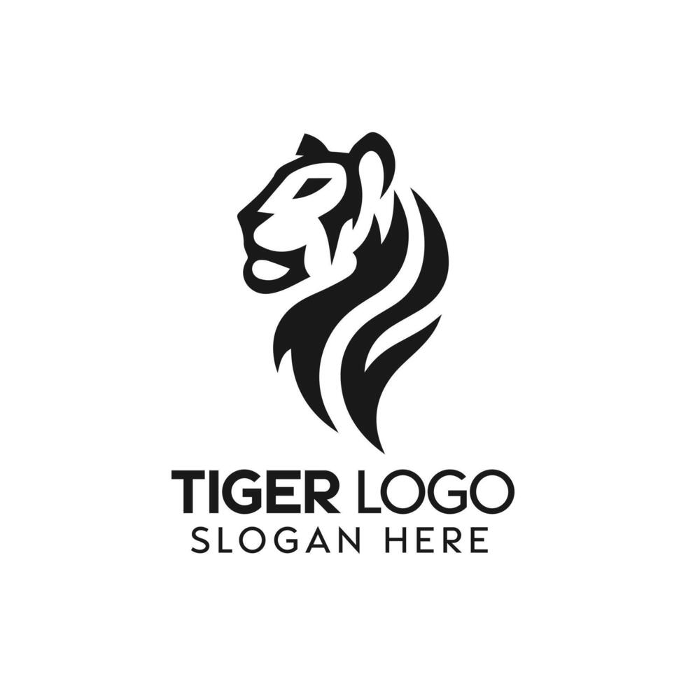 Abstract Black and White Tiger Logo Design for Modern Branding Purposes vector