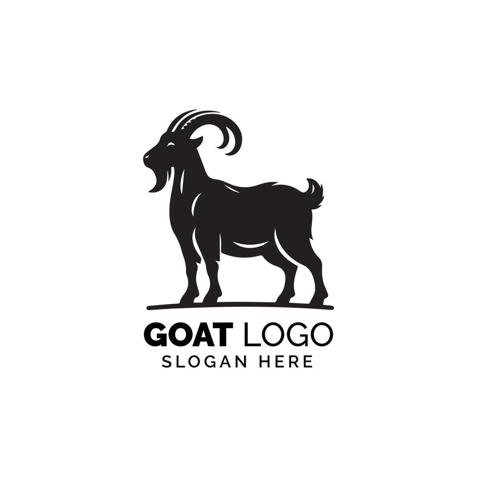 Detailed Black and White Goat Logo Design for Company Branding vector