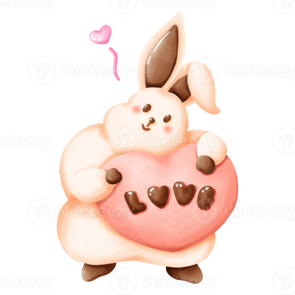 Valentin mignonne lapin png