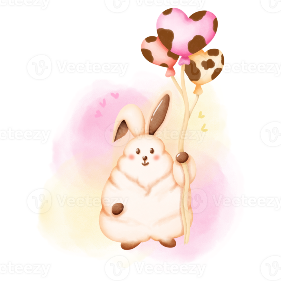 Valentin mignonne lapin png