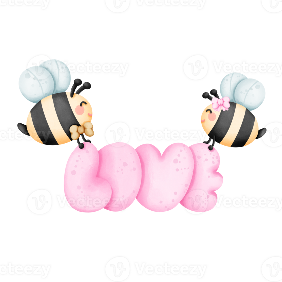 Valentine cute bee png