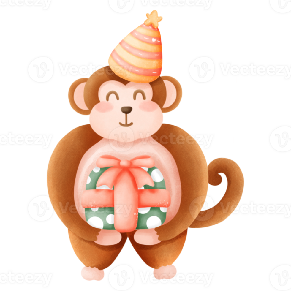 cute monkey party png