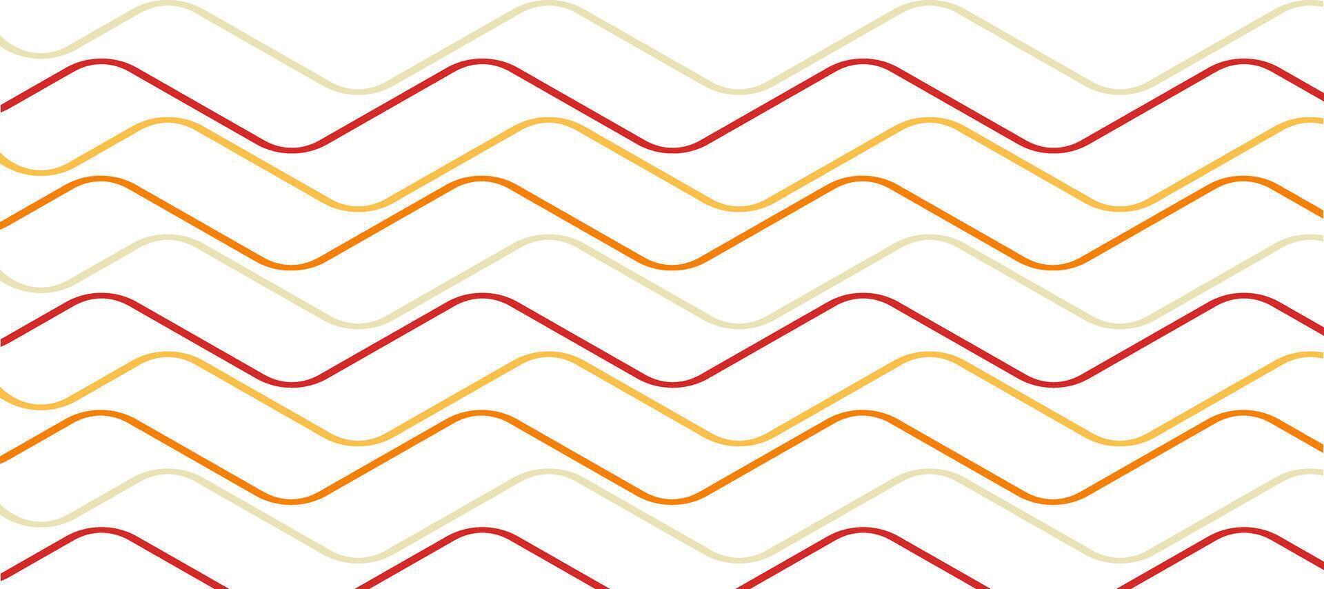 orange waves outline decorative design background vector