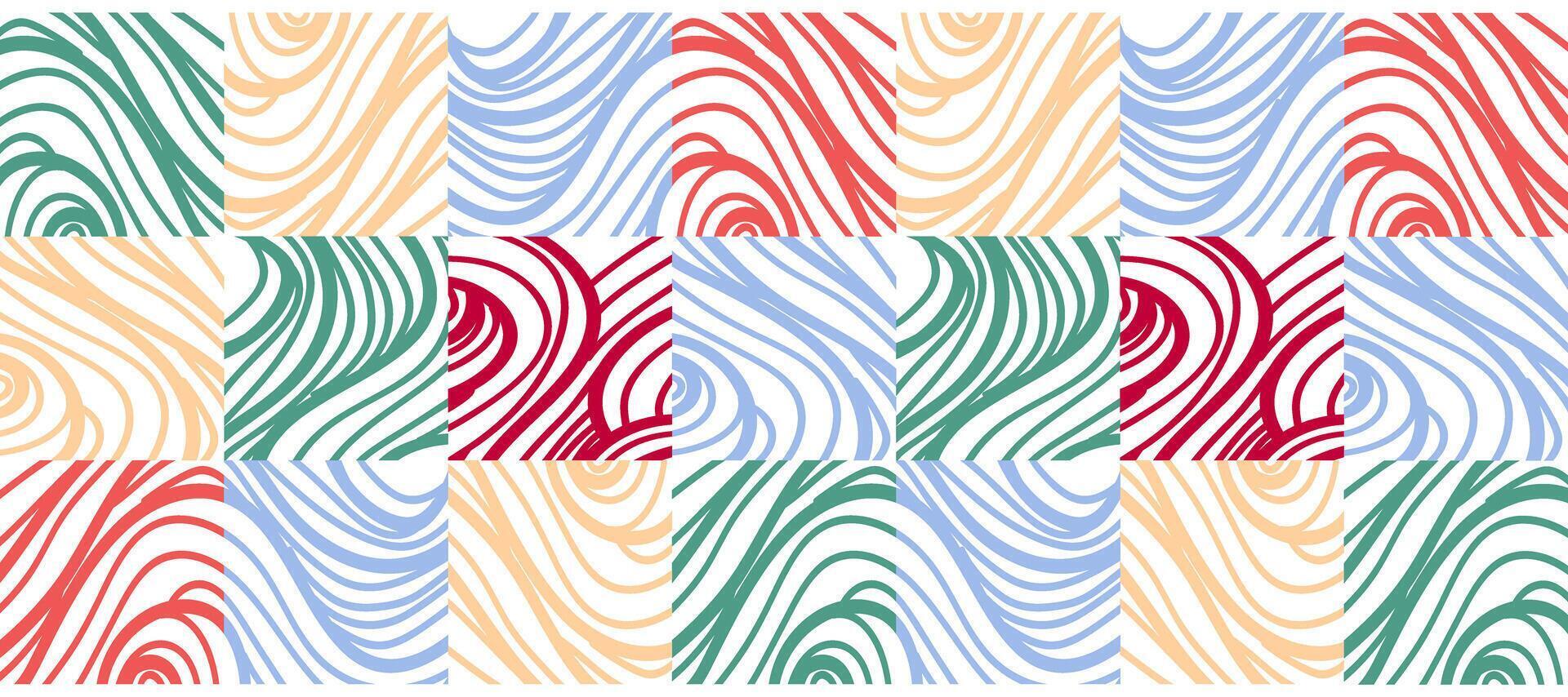 abstract colorful ocean wavy curves pattern design background vector