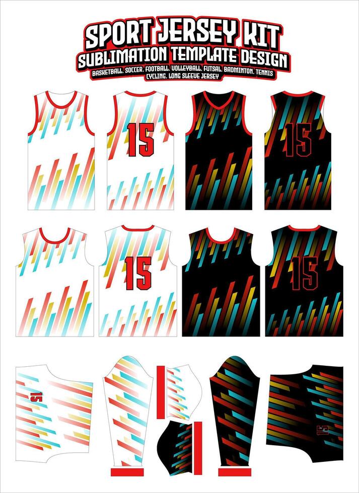 vistoso rayas velocidad jersey vestir Deportes vestir sublimación modelo vector