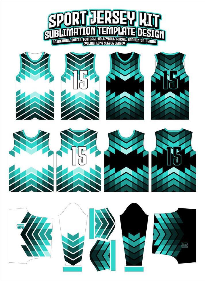 green geometric triangle Jersey Apparel Sports Wear Sublimation pattern vector