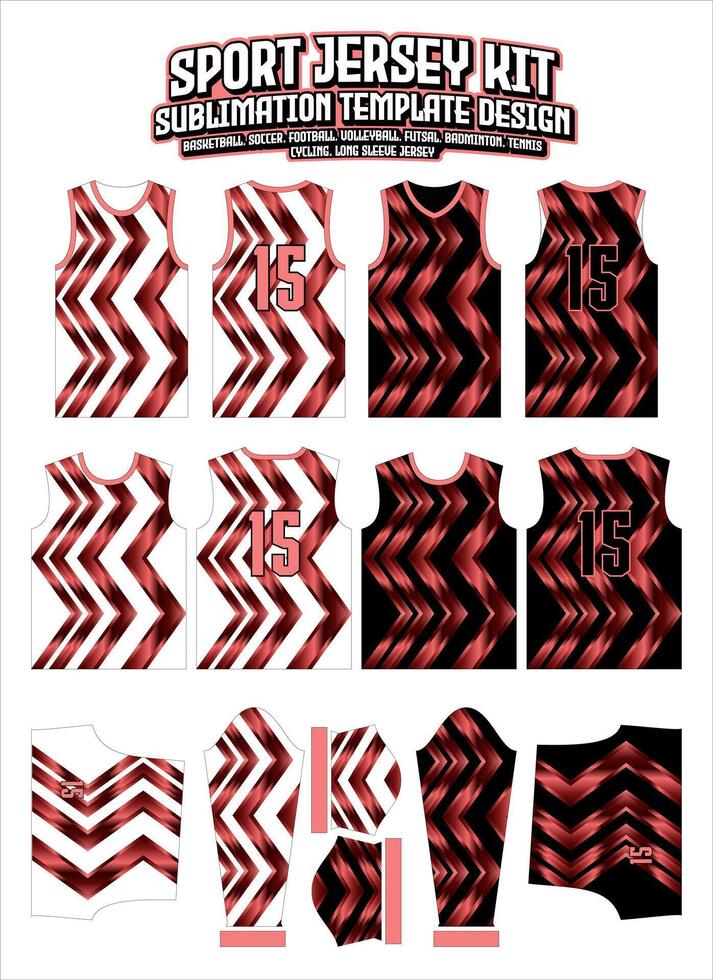 zigzag rojo rápido jersey vestir Deportes vestir sublimación modelo vector