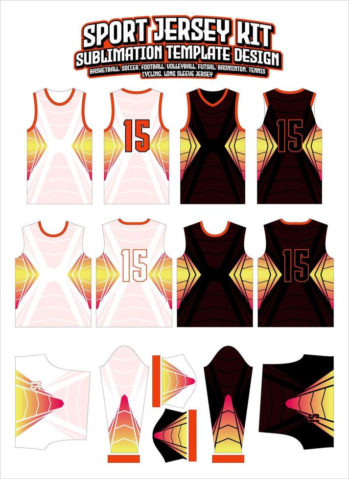 red techno geometric Jersey Apparel Sports Wear Sublimation pattern vector