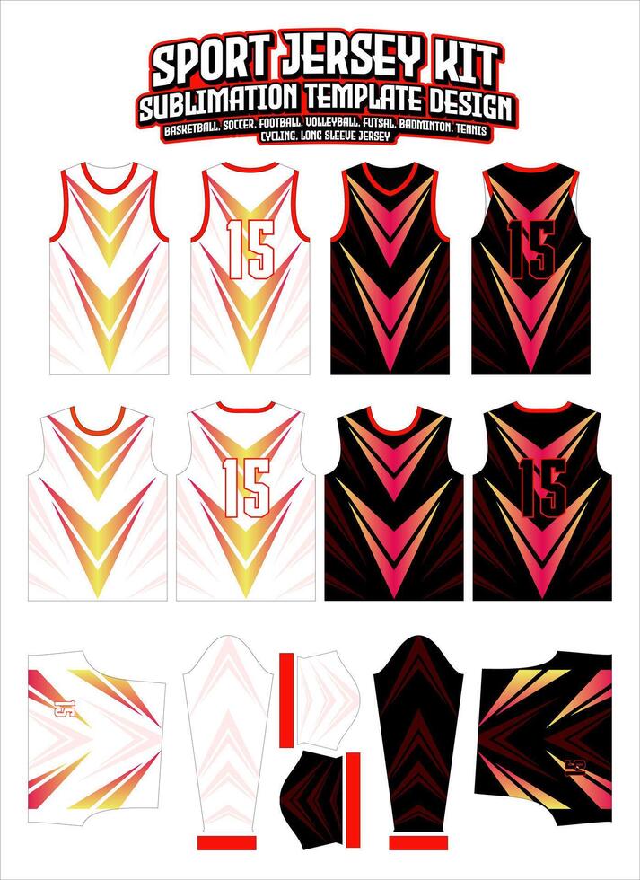 red futuristic chevron Jersey Apparel Sports Wear Sublimation pattern vector