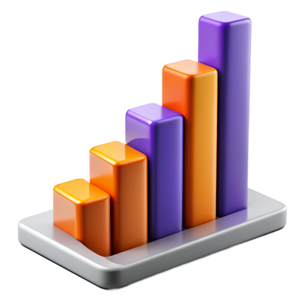 AI generated 3D Business Chart png