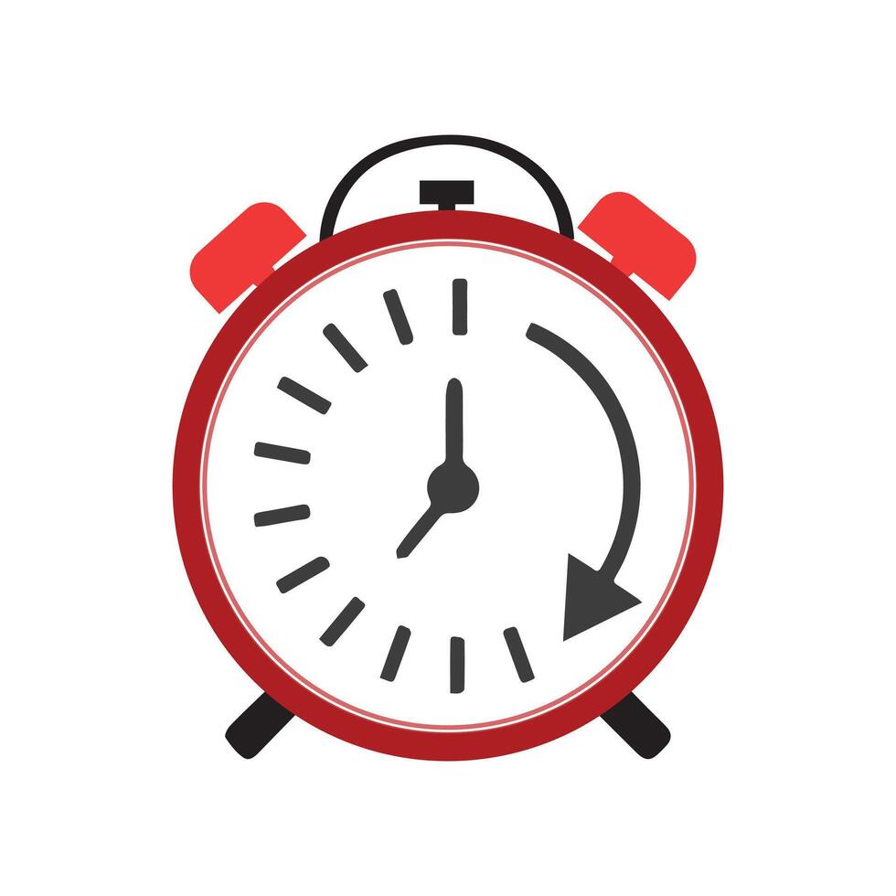 Clock flat style, Clock icon watches vector illustration. Alarm clock icon. Flat design style. Simple icon on white backround, Web site page and mobile app design element