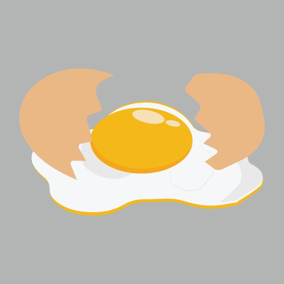 huevo vector ilustración, colección de entero, roto, frito, yemas, cáscaras de huevo y hervido huevos. todo y roto blanco y amarillo Fresco crudo huevos.