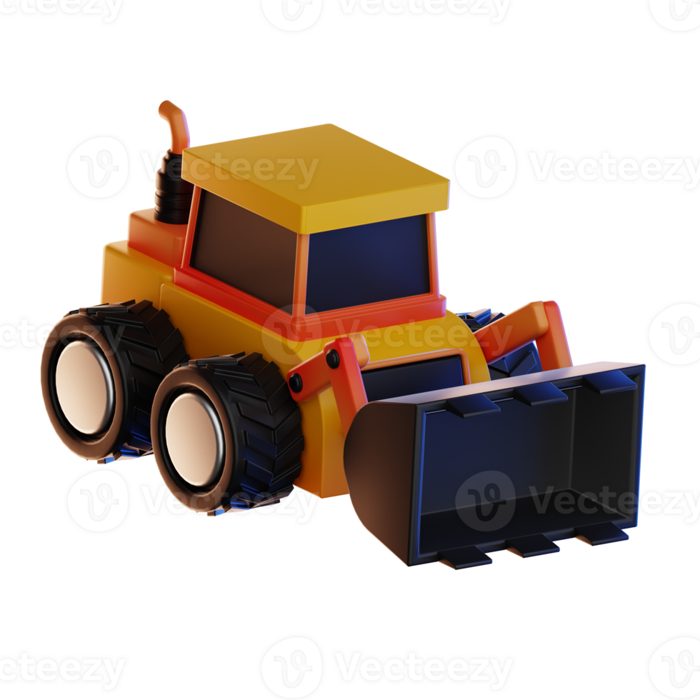 Bulldozer Construction Business illustration 3d png