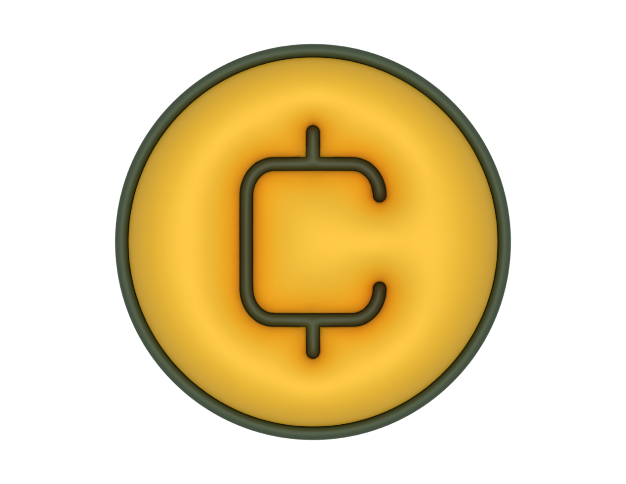 a 3d Cryptocurrency Coin on a transparent background png