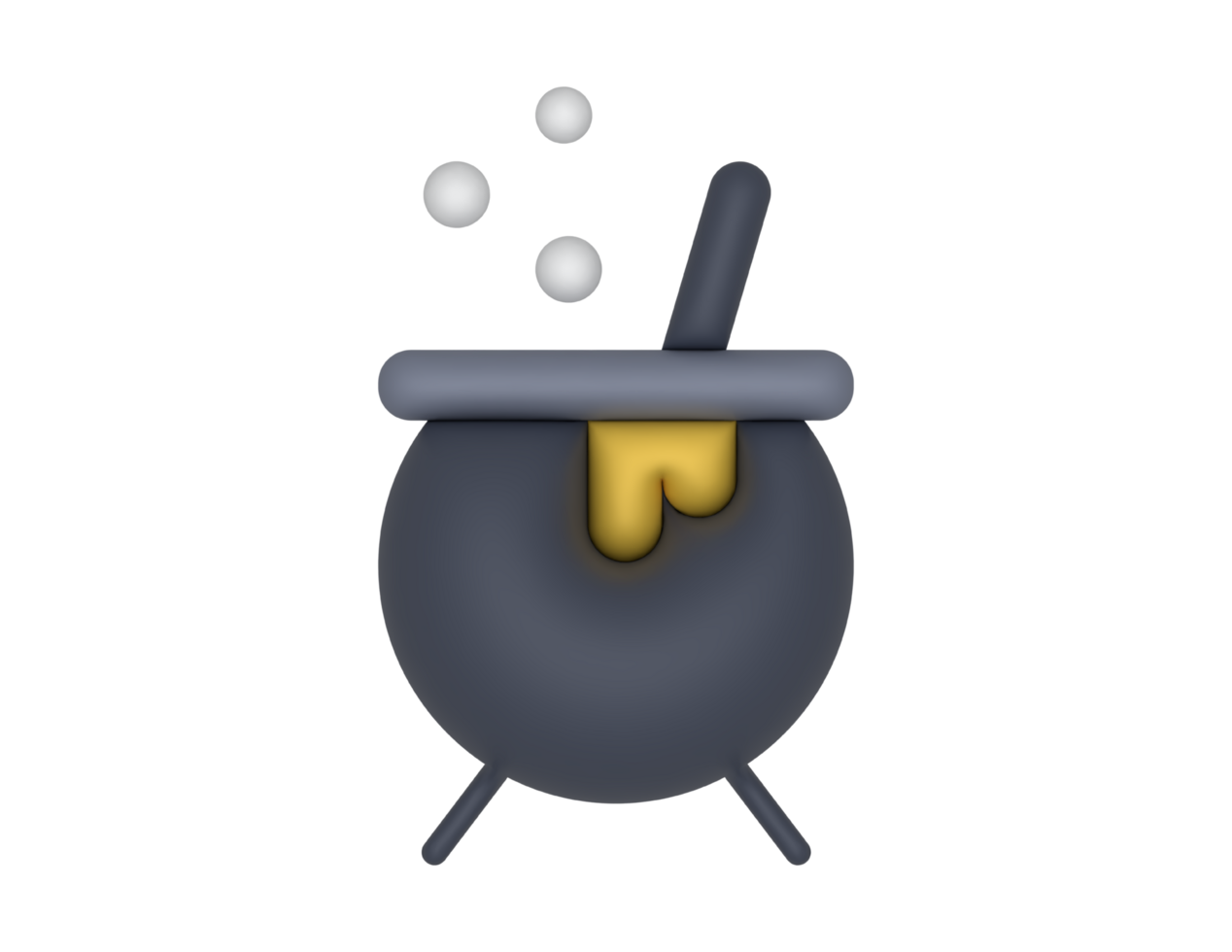 a 3d Halloween Caldron on a transparent background png