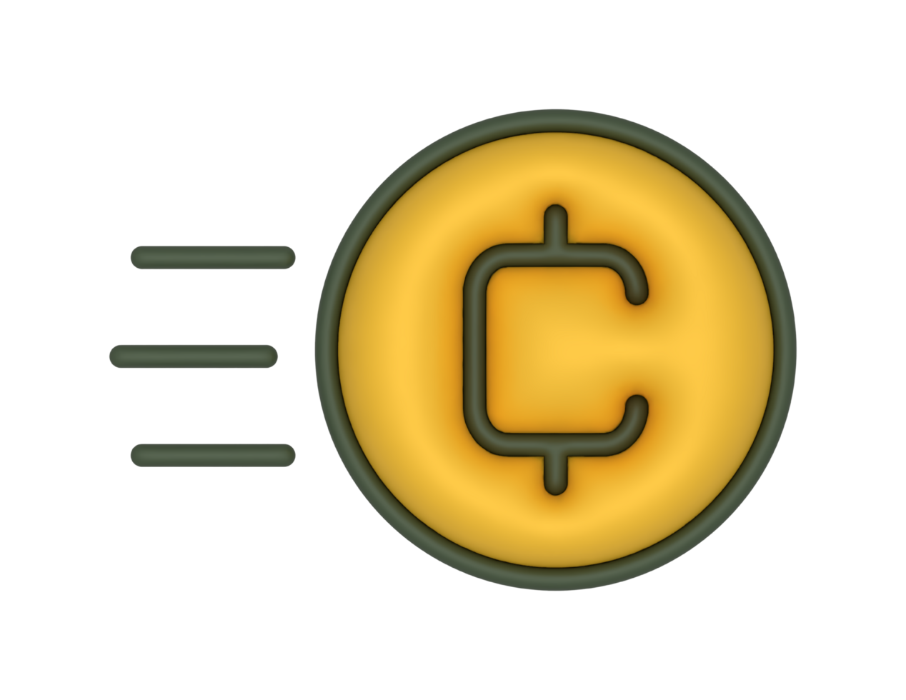 a 3d cryptocurrency coin on a transparent background png