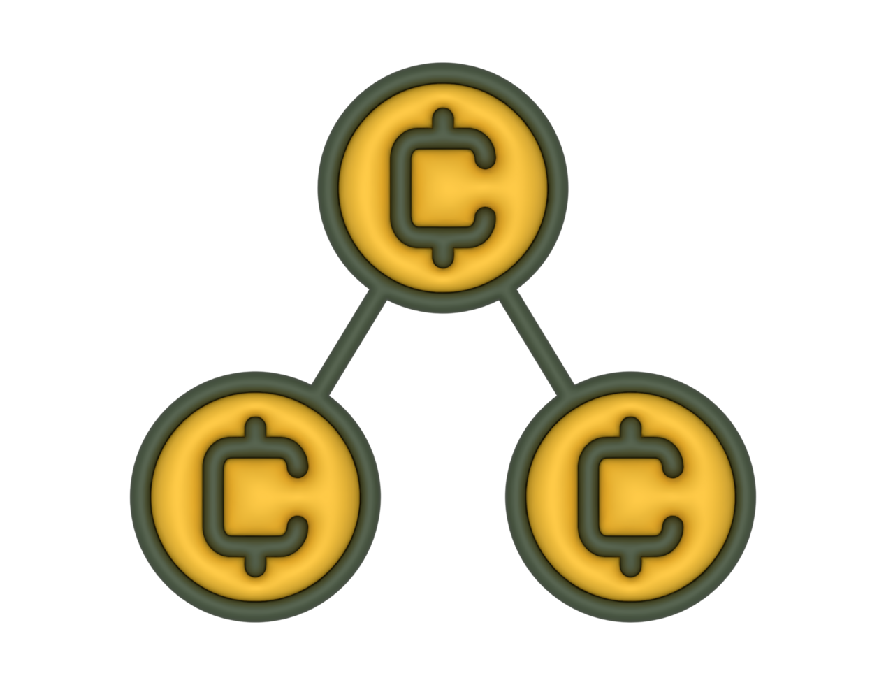 a 3d Blockchain Coins on a transparent background png