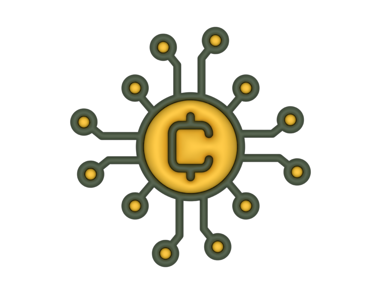 a 3d Cryptocurrency Coin on a transparent background 39201461 PNG