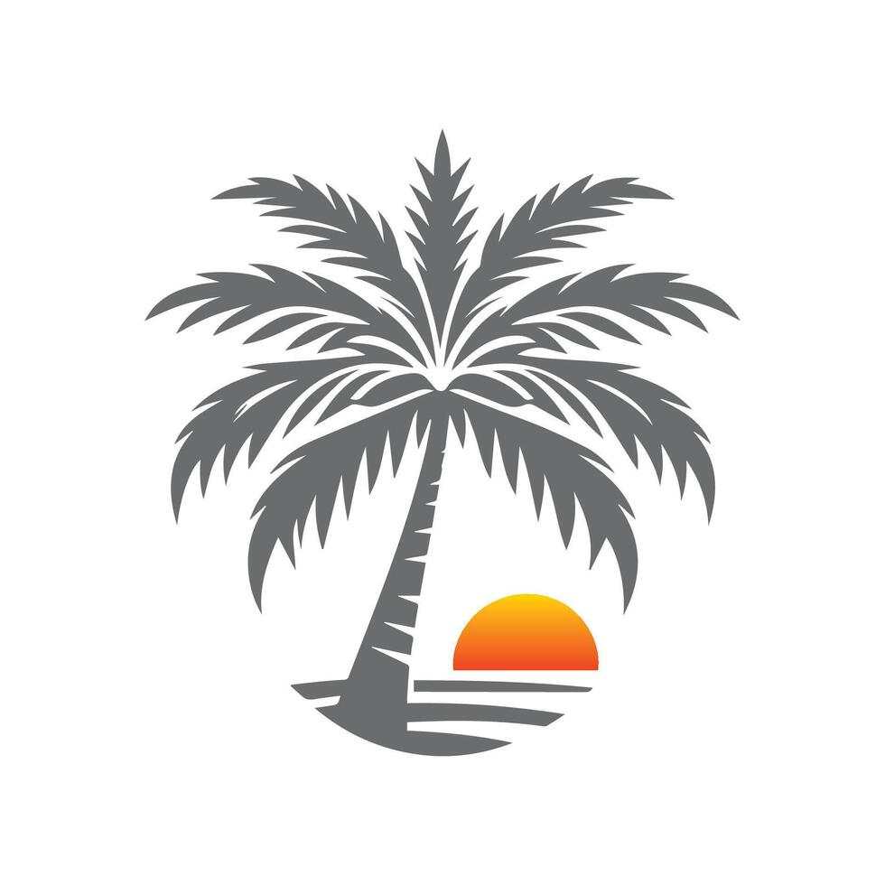 palm tree logo element, palm tree logo template, palm tree logo vector illustration