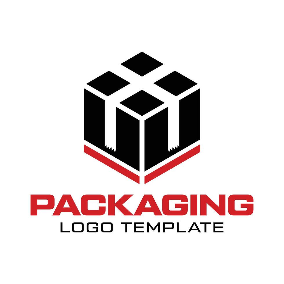 packaging logo template, packaging box icon, packaging box illustration vector